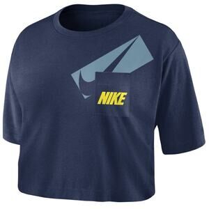 Nike Women's Navy Blue Crop Top Tee Shirt Top XS NWT